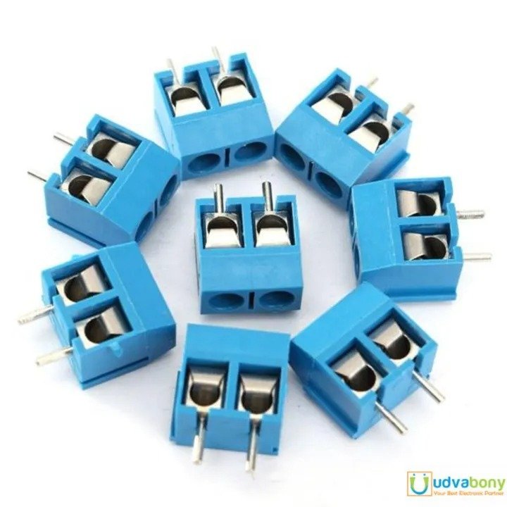 5pcs 2pin blue color kf301 2p 2 pin plug in pcb mount straight screws terminal block connector 5.08mm pitch socket strips for electronics cables connectors terminals