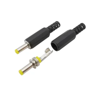 dc barrel male jack power plug 4mm yellow top